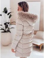 Dámska zimná bunda CASSERIE prešívaná s kapucňou svetlo béžová FashionStreet TY4926 Dámska zimná bunda CASSERIE prešívaná s kapucňou svetlo béžová FashionStreet TY4926
