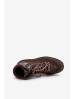 Zamszowe Ocieplane Botki Trapery Męskie Big Star OO174644 Hi-Poly System Brązowe