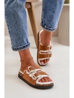 Damskie Kapcie Klapki Z Klamrami I Futerkiem Camel Ezilena