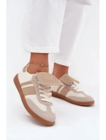 Niskie Sneakersy Damskie Z Wywiniętym Językiem Beżowe Ardira