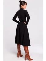 B130 Rozšírená midi sukňa - čierna