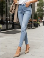 Dámske skinny džínsy s vysokým pásom modré FashionStreet UY2866