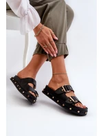 Klapki Damskie Na Platformie Big Star NN274082 Czarne