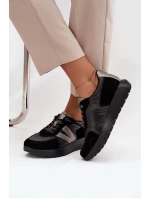 Sneakersy Damskie Na Platformie Vinceza 58561 Czarne