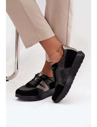 Sneakersy Damskie Na Platformie Vinceza 58561 Czarne