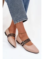 Dámské baleríny s pásky béžové Deliora