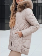 Dámska zimná bunda s kožušinou béžová FashionStreet TY5494
