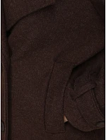 Krátky dámsky dvojradový kabát s opaskom v čokoládovej farbe FashionStreet NY0792 Krátky dámsky dvojradový kabát s opaskom v čokoládovej farbe FashionStreet NY0792