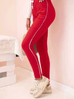 Dámske bavlnené cargo nohavice s vreckami a retiazkou béžovej farby