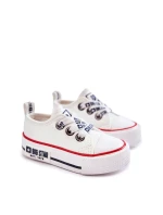Dziecięce Skórzane Trampki BIG STAR KK374040 Białe