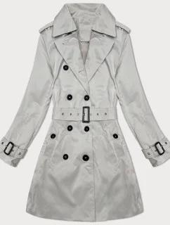 Klasický kabát do polovice stehien svetlý béžový (1806#-12)