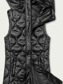 Čierna dámska vesta s kapucňou (LD-7519)