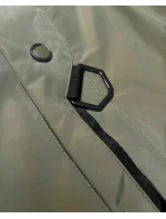 Ľahko zateplená dámska bunda v olivovej farbe s kapucňou LHD (LHD-24589)