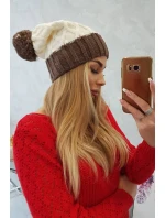 Milano fleecová čiapka K203 ecru+mocca