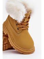 Dziecięce Trapery Botki Na Suwak z Futerkiem Camel Gerande