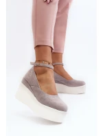 Damskie Espadryle Na Koturnie Szare Malla