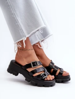 Pachnące Klapki Damskie Na Niskim Obcasie ZAXY NN285043 Czarne