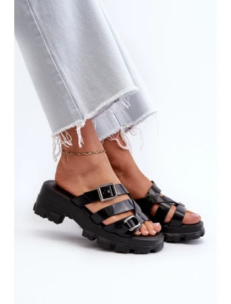 Pachnące Klapki Damskie Na Niskim Obcasie ZAXY NN285043 Czarne