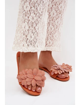 Dámské ploché s ozdobou oranžové Grelora