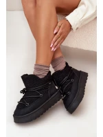 Dámske snežnice na platforme s kožušinou (jahňacie) Big Star - čierne