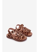 Sandałki Dziecięce Dziewczęce Z Eko Skóry Panterka Mariana