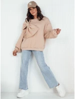 Dámska nadrozmerná mikina BOWLOOP béžová FashionStreet BY1262