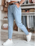 Dámske nohavice chinos s opaskom MODELA modré FashionStreet UY2567
