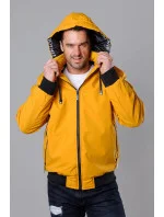 Pánska žltá športová bunda s kapucňou (5M3111-254)