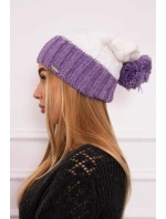 Paris fleecová čiapka K212 biela+fialová