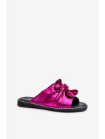 Klapki Damskie Na Płaskim Obcasie Fuksja Nelvira