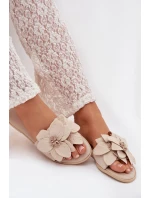 Dámské ploché nazouváky s ozdobnými květy Elzoria