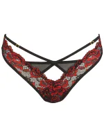 Sexy tangá V-10028 čierna/červená - Axami Sexy tangá V-10028 čierna/červená - Axami