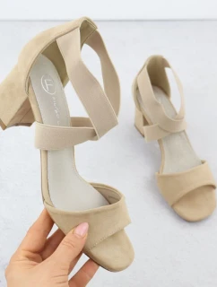 Dámske sandále na podpätku béžové Filippo DS6920