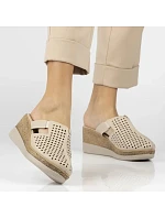 Filippo DK6818 béžové zabudované kožené žabky na catsuit
