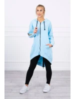 Mikina so zipsom na chrbte modrá