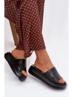 Dámské nazouváky na platformě Černé Tanelisse