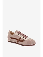 Dámske semišové nízke tenisky Dark Beige Zazoo N1068 Dámske semišové nízke tenisky Dark Beige Zazoo N1068