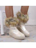 Dámske snežnice INT1924B s umelou kožušinou MM274380 Light beige - Big Star