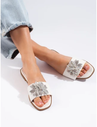 Luxusné dámske biele ponožky na podpätku bez päty Luxusné dámske biele ponožky na podpätku bez päty