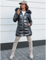 Dámska zimná prešívaná bunda s kapucňou SHINE sivá FashionStreet TY4564