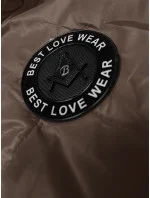 Tmavobéžová dámska vesta s ozdobným prešívaním (B8230-12) Tmavobéžová dámska vesta s ozdobným prešívaním (B8230-12)