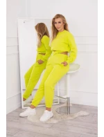 Zateplená súprava s krátkou mikinou pistácie