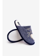 Damskie Klasyczne Kapcie Wsuwane Ocieplane Niebieskie Mabira