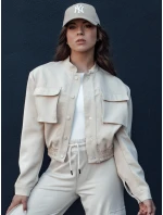 Dámska bunda bomber PRIEV béžová FashionStreet TY4306