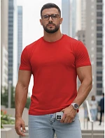Pánske základné bavlnené tričko červené FashionStreet RX5689
