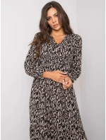 Šaty D73771M30225A1EN čierna béžová Šaty D73771M30225A1EN čierna béžová