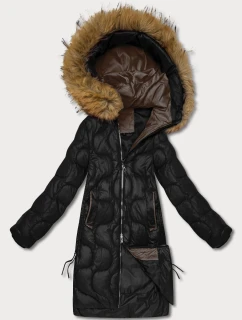 Dámska bunda s ozdobným prešívaním J Style čierna (5M3351-392)