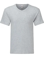 Fruit of the Loom Iconic 150 V-Neck T Tričko s výstrihom do V 16.1442 melírovaná šedá