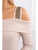 Šaty so širokými ramienkami béžovej Šaty so širokými ramienkami béžovej