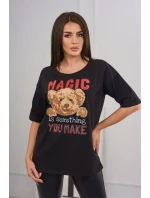 Kúzelná blúzka s potlačou čierna